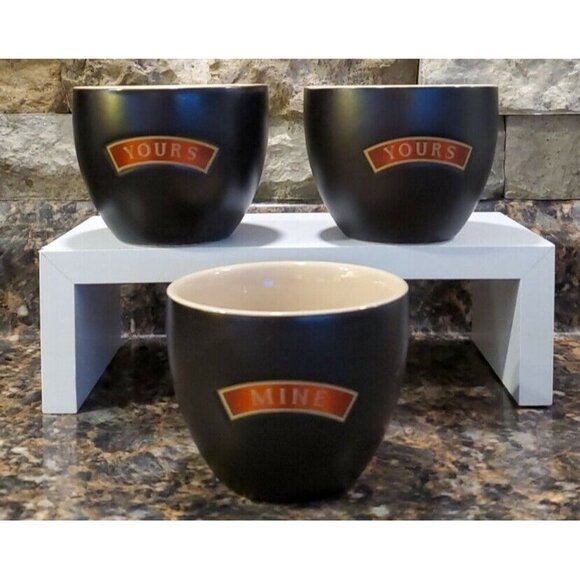Baileys Irish Cream Dessert Ceramic Bowls, Cups, Mugs "Yours" & "Mine" Ice Cream - Picture 1 of 9